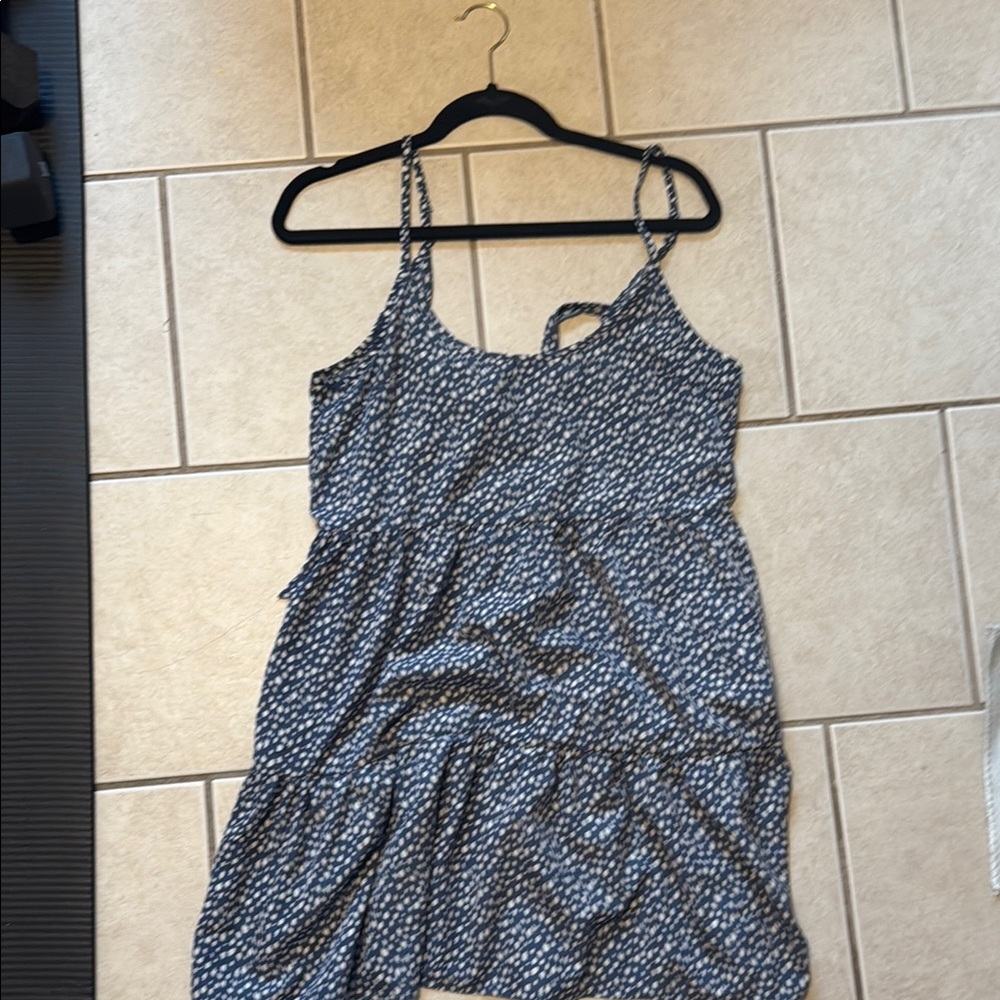 Blue and White Patterned Dress